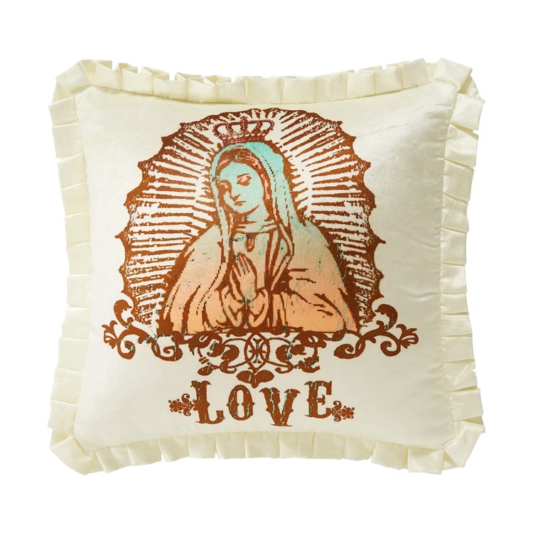 24JGY4C16SQ Decorative Pillow - Love Printed Poly-Filled Throw Pillow