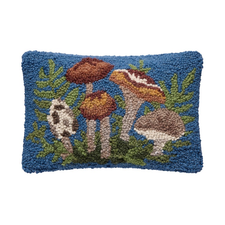 30GY3456C12OB 8 x 12 in. Mushrooms Poly Fill Hook Pillow