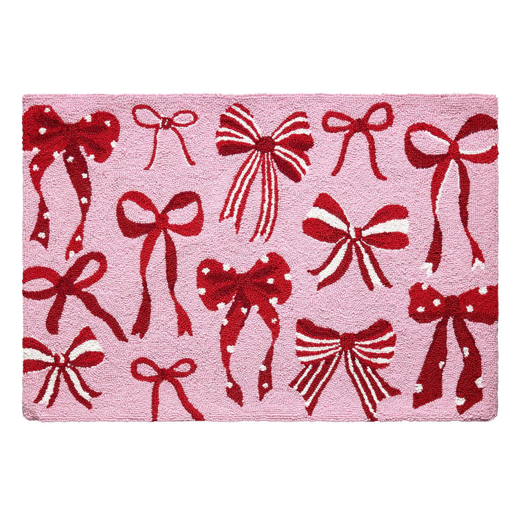 31AV1280C03 2 in. x 3 ft. Holiday Bows Hook Rug