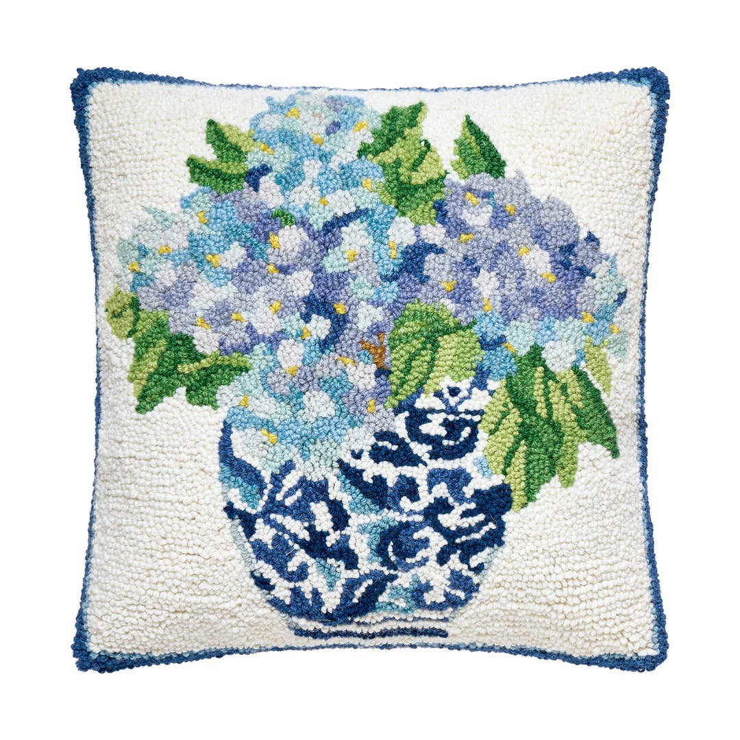 30SER653C16SQ 16 x 16 in. Rhapsody in Blue II Poly Filled Hook Pillow