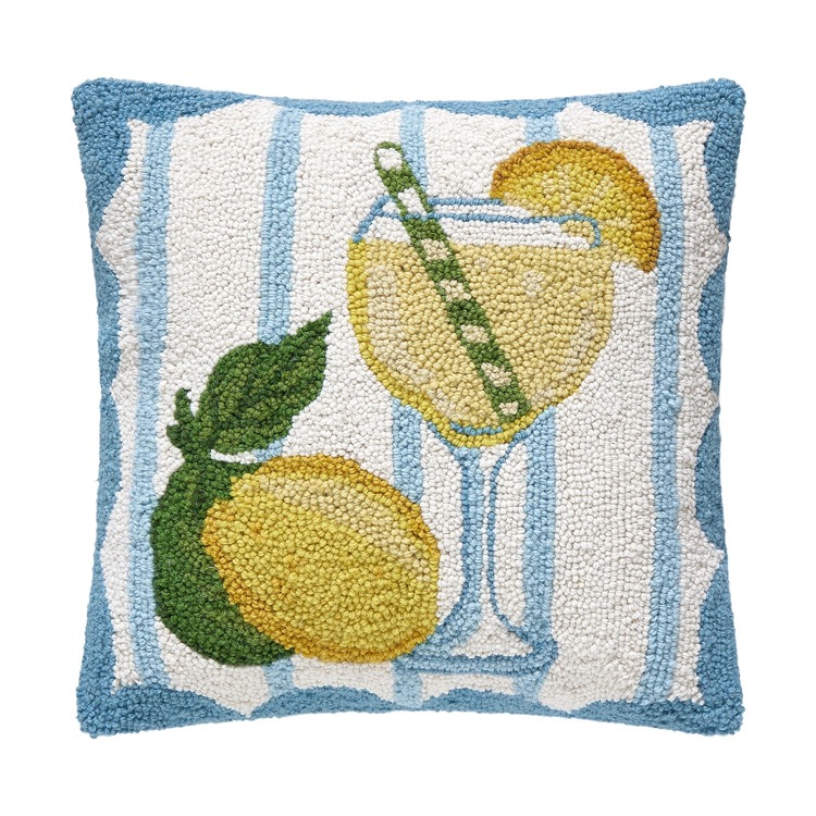 30AV1535C16SQ 16 x 16 in. Limoncello Spritz Poly Fill Hook Pillow