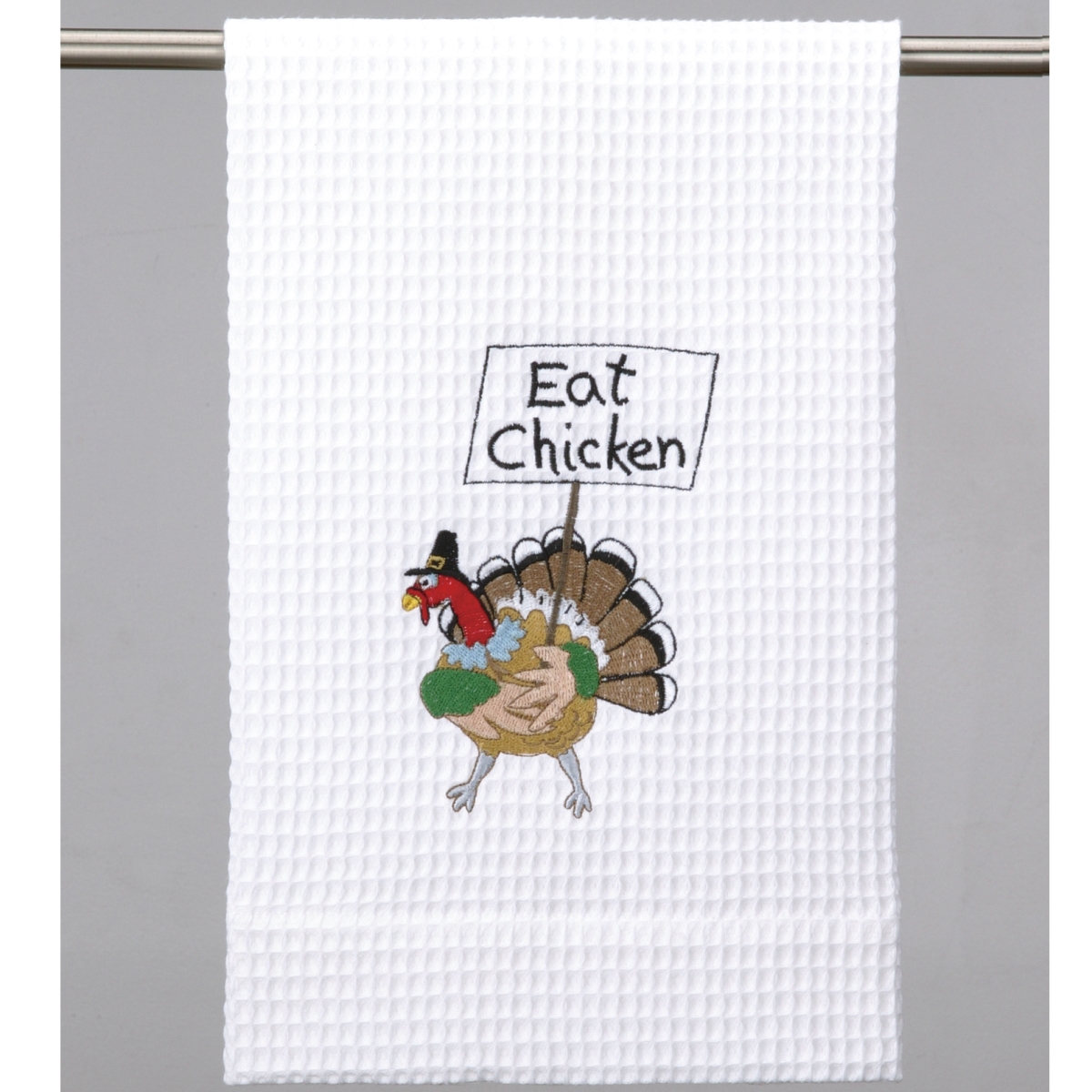 Picture of Peking Handicraft 04TA877WC 16 x 25 in. Waffle Weave Eat Chicken Towel, Cotton