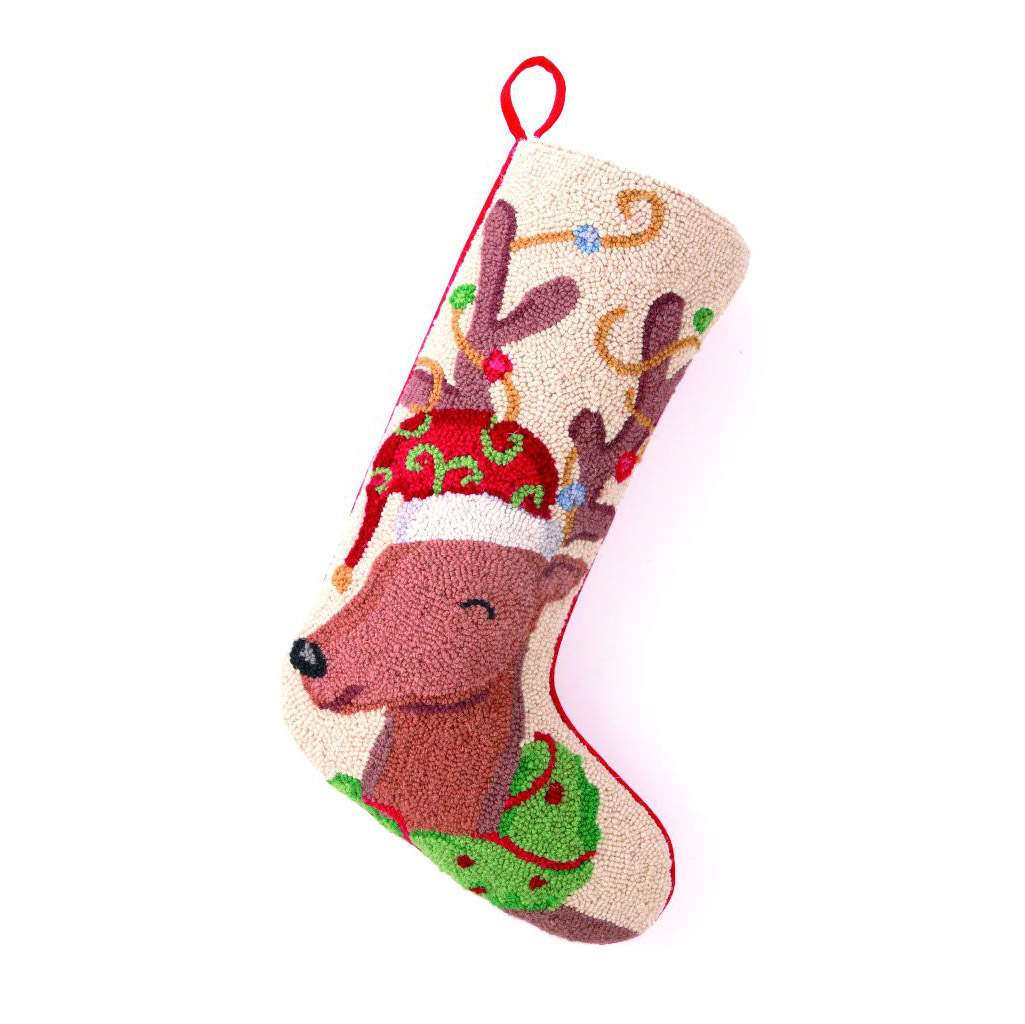 13 x 21 in. Reindeer Hook Stocking