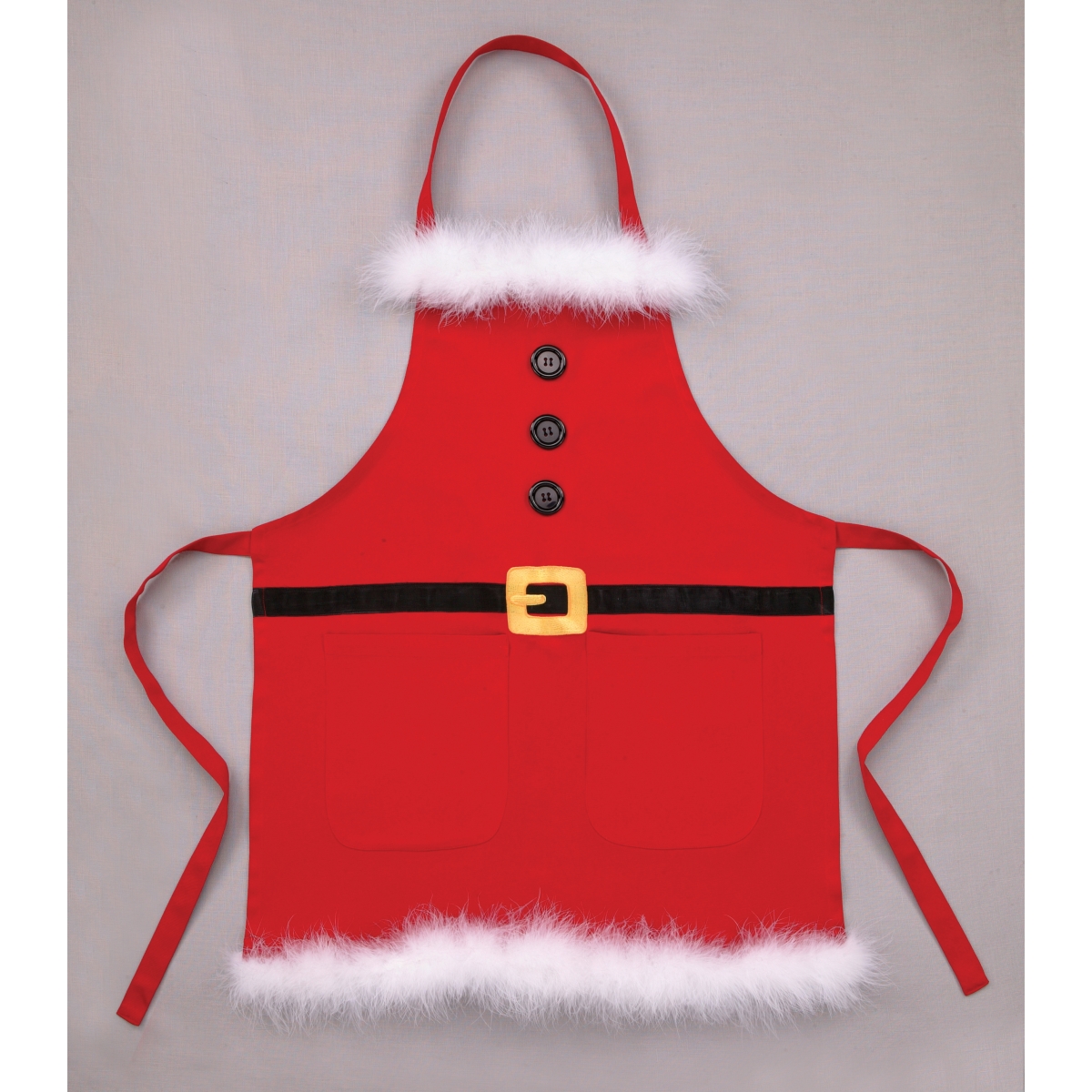 22 x 27 in. Santa Apron with Fur, Red