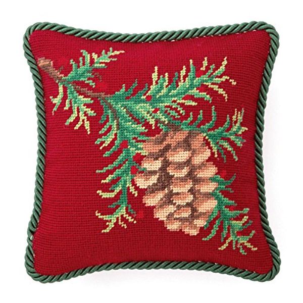 10 x 10 in. Balsam Needlepoint Pillow