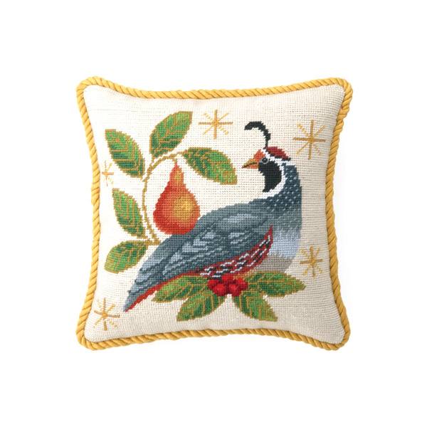 Picture of Peking Handicraft 31SSX119DC12SQ 12 x 12 in. Winter Partridge Needlepoint Pillow