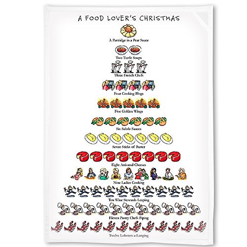 18 x 26 in. A Food Lovers Christmas Kitchen Towel, Multi Color