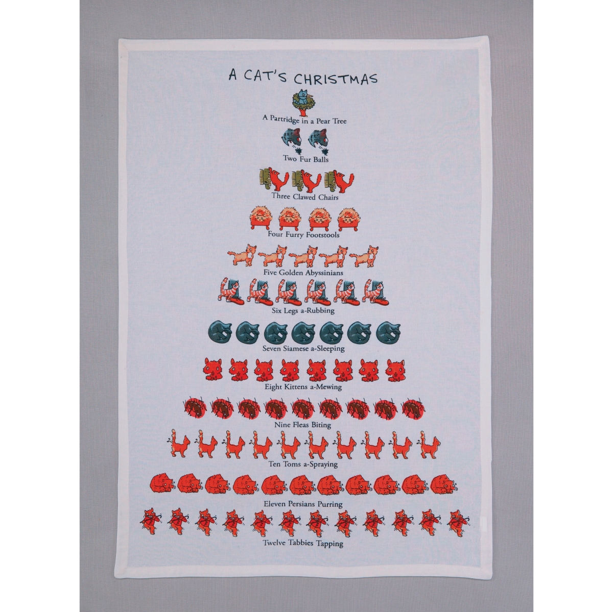 Picture of Peking Handicraft 04DP13WC 18 x 26 in. A Cats Christmas Kitchen Towel 