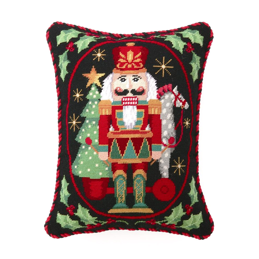 Picture of Peking Handicraft 31SSX133C18OB Nutcracker Needlepoint Pillow with Pull Toy