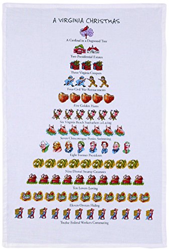18 x 26 in. A Virginia Christmas Kitchen Towel, Multi Color