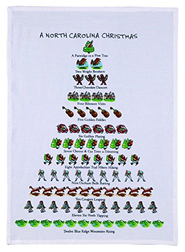18 x 26 in. A North Carolina Christmas Kitchen Towel