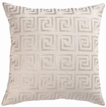 Greek Key Metallic Embroidered Pillow Silver - 20 x 20 in.