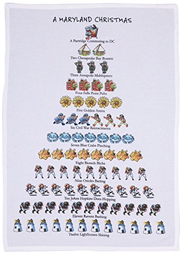 18 x 26 in. A Maryland Christmas Kitchen Towel, Multi Color