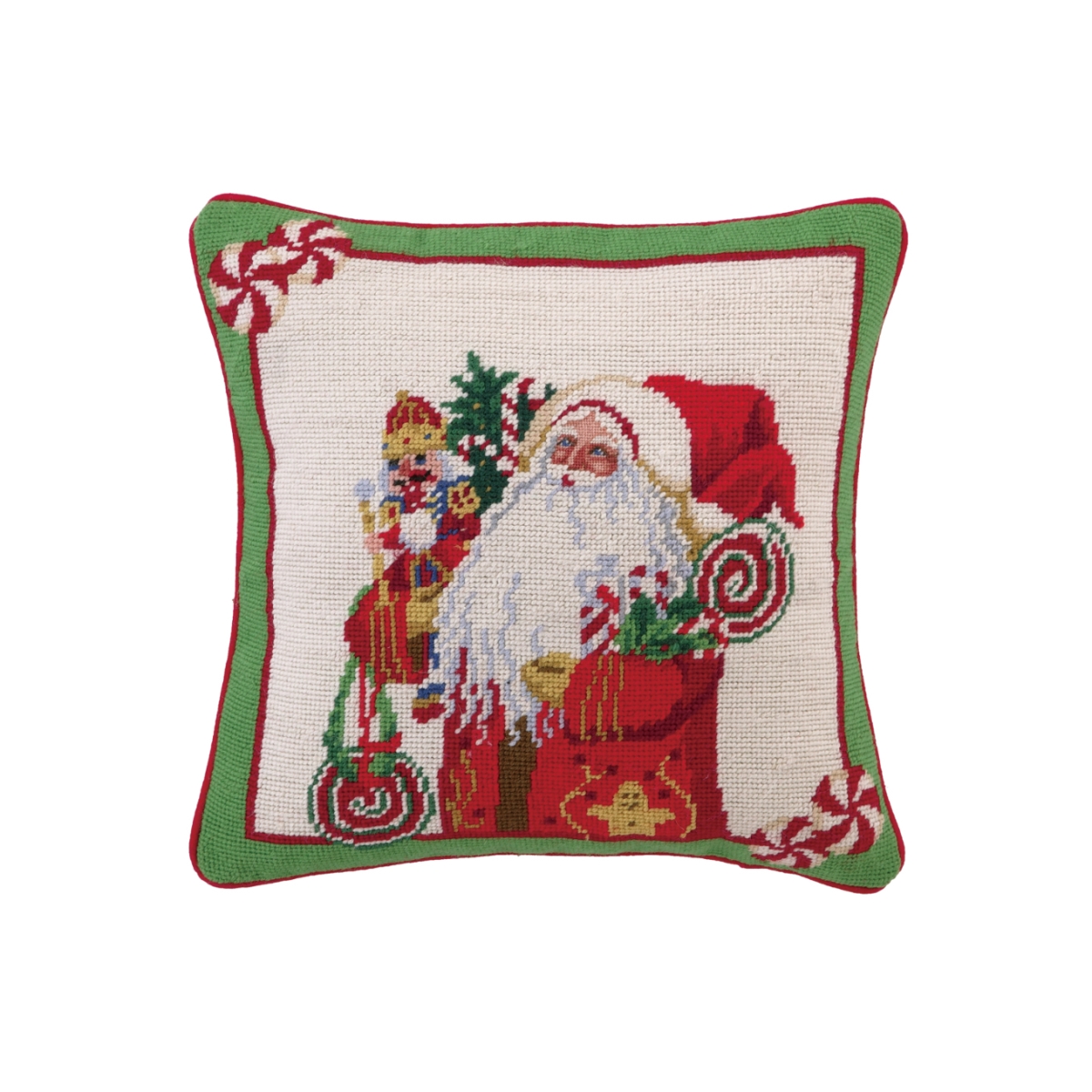 12 x 12 in. Lolly Jolly Christmas Needlepoint Pillow