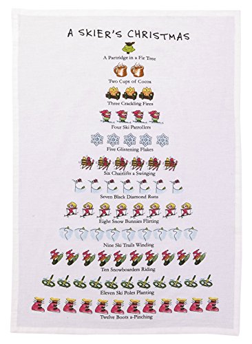 04DP46WC 18 x 26 in. A Skiers Christmas Kitchen Towel