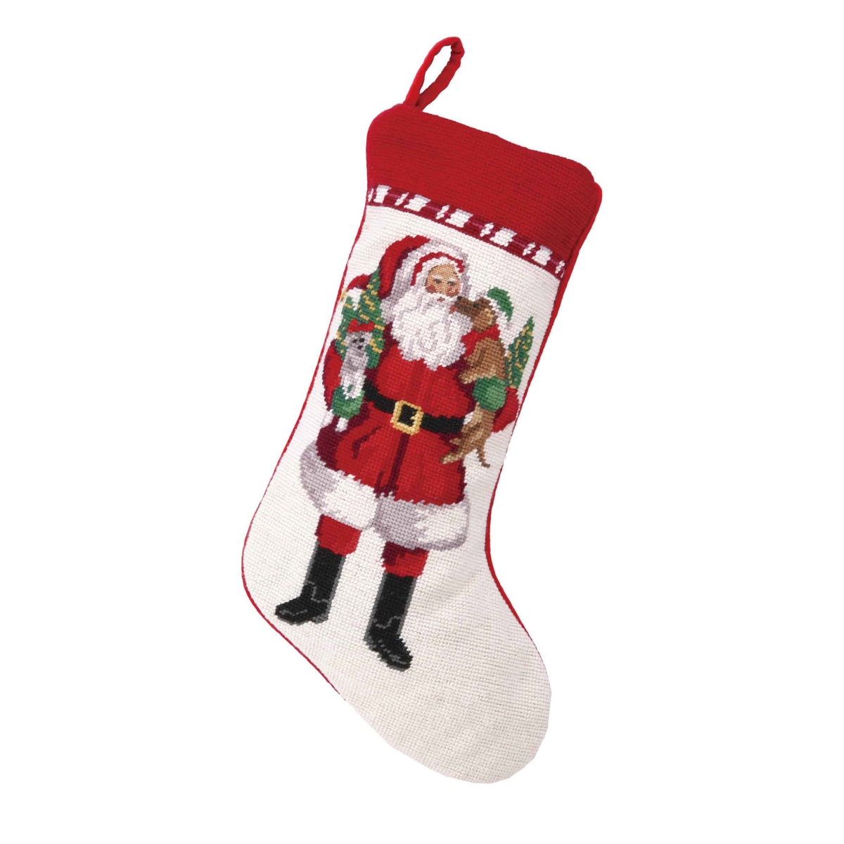 31LH55MC 11 x 18 in. Christmas Puppies Needlepoint Stocking