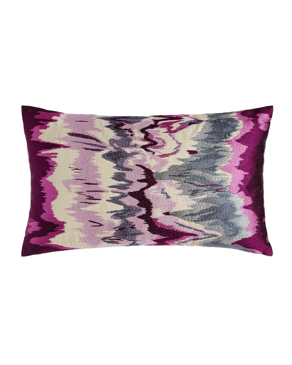 14 x 24 in. Seismograph Embroidered Pillow, Plum