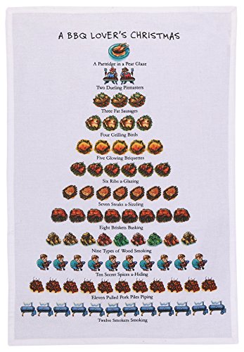 18 x 26 in. A BBQ Lovers Christmas Kitchen Towel, Multi Color