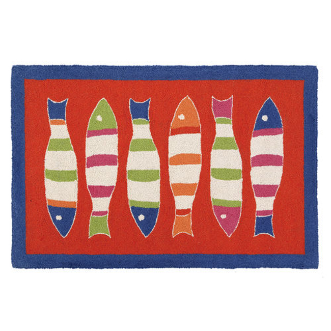 Picture of Peking Handicraft 30KN03C40 27 x 40 in. Picket Fish Hook Rug, Orange