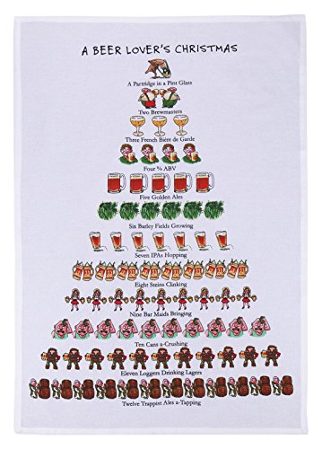04DP64WC 18 x 26 in. A Beer Lovers Christmas Kitchen Towel, Multi Color
