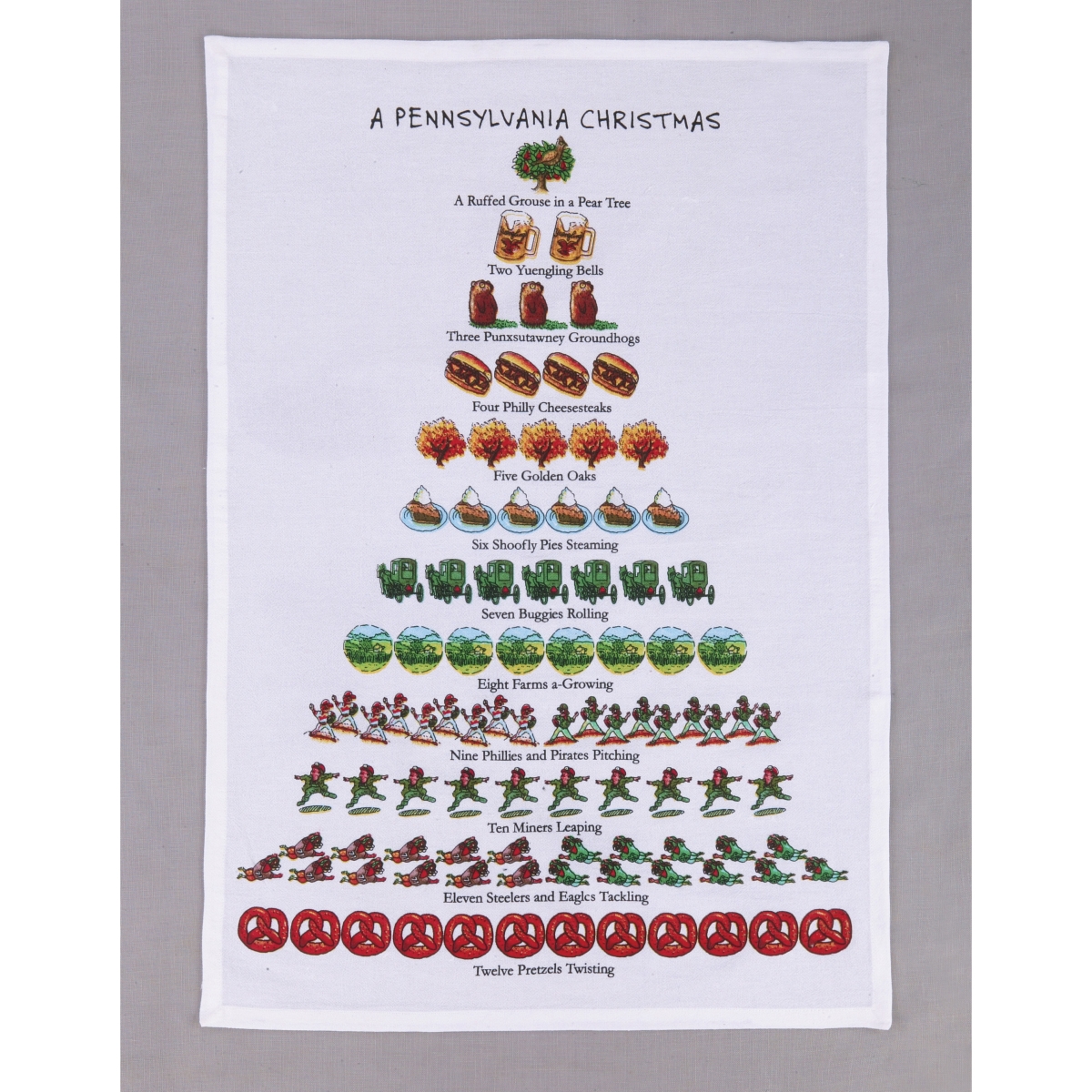 Picture of Peking Handicraft 04DP67WC 18 x 26 in. A Pennsylvania Christmas Kitchen Tea Towel, Multi Color 