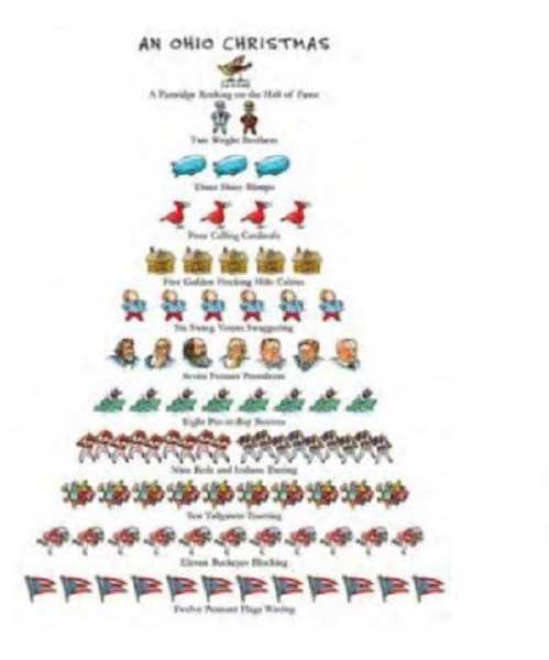 Picture of Peking Handicraft 04DP68WC 18 x 26 in. An Ohio Christmas Kitchen Towel
