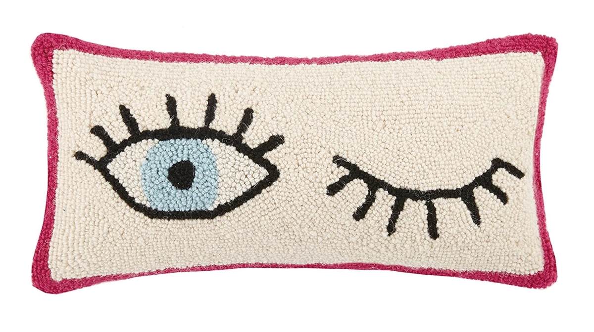 9 x 18 in. 100 Percent Wool & Cotton Wink Hook Pillow with Pliyfilled
