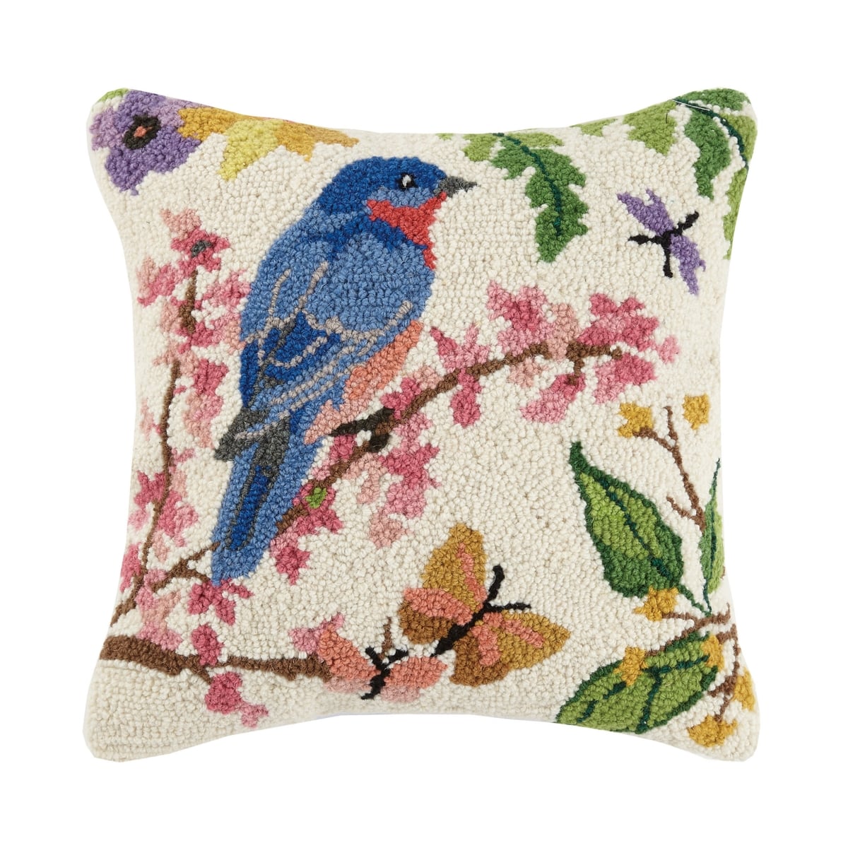 16 x 16 in. Bluebird Hook Poly Fill Pillow