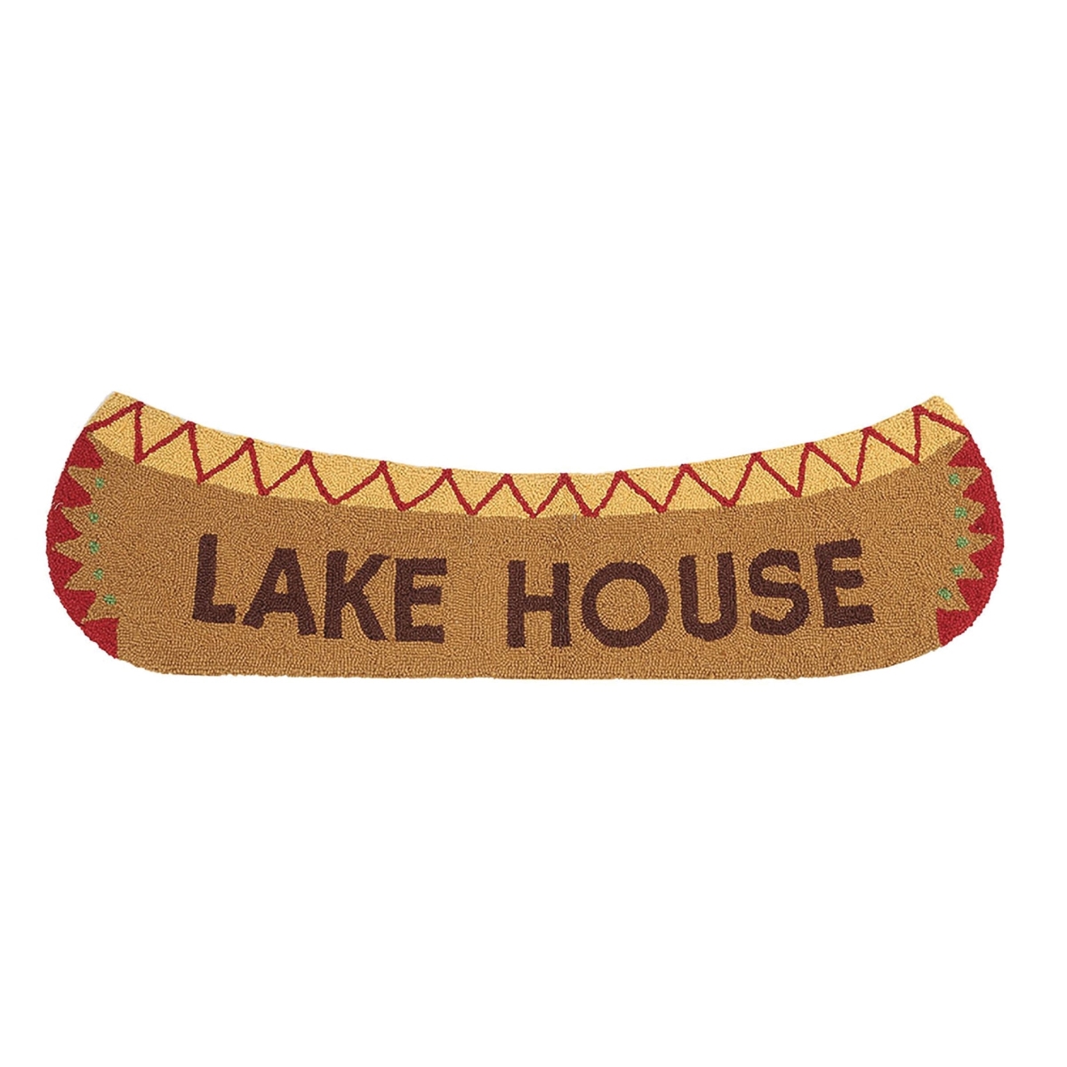 Picture of Peking Handicraft 30HRS1154C47 13.5 x 47 in. Lake House Canoe Shaped Hook Rug