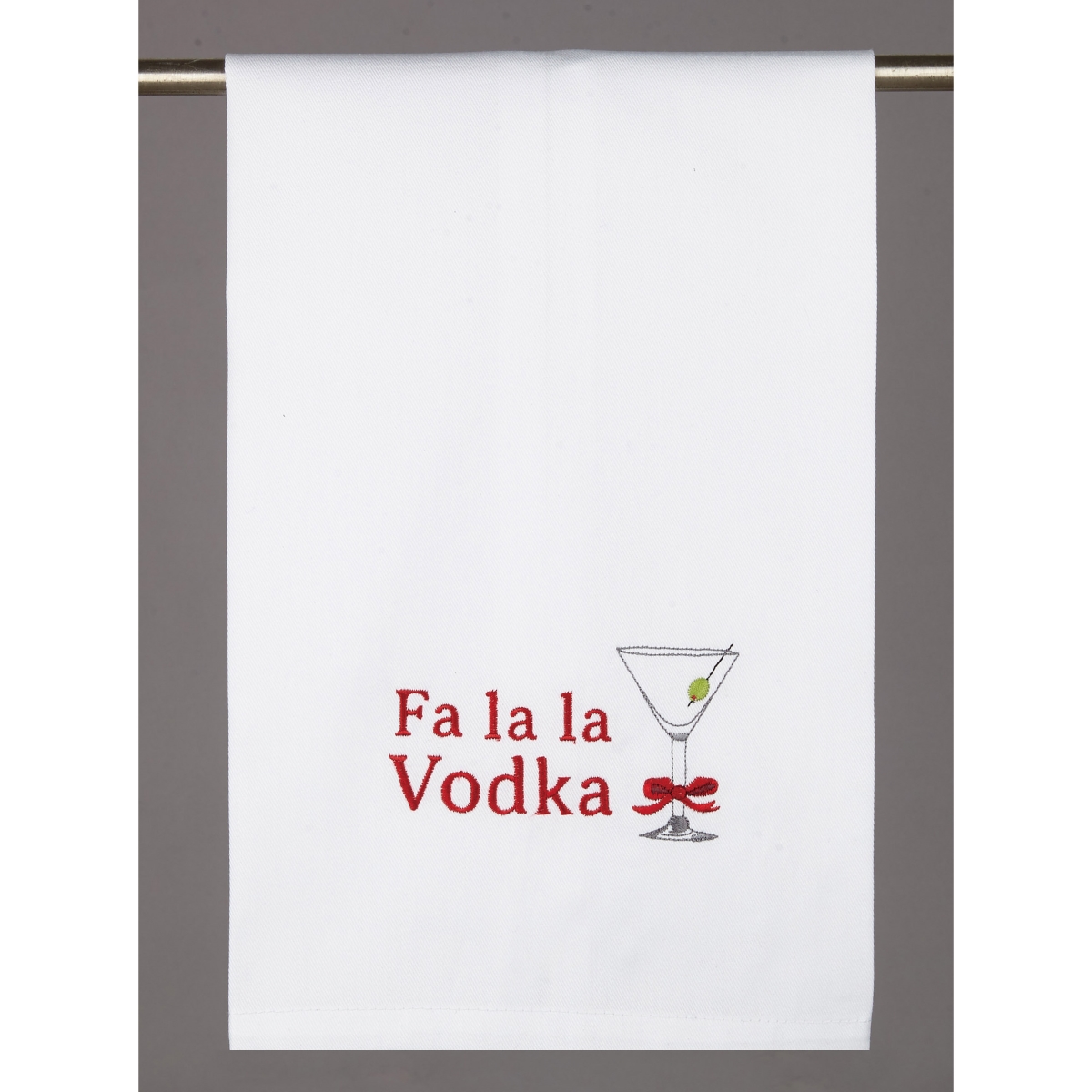 Picture of Peking Handicraft 04HRS1742WC 16 x 25 in. Fa La La Vodka Cotton Kitchen Towel, White 