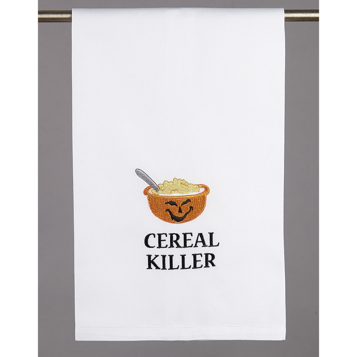 Picture of Peking Handicraft 04HRS2141WC 16 x 25 in. Cereal Killer Embroidered Kitchen Towel, Cotton 