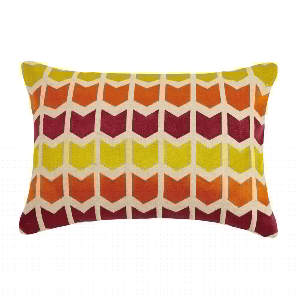 on Point Embroidered Decorative Pillow, Red