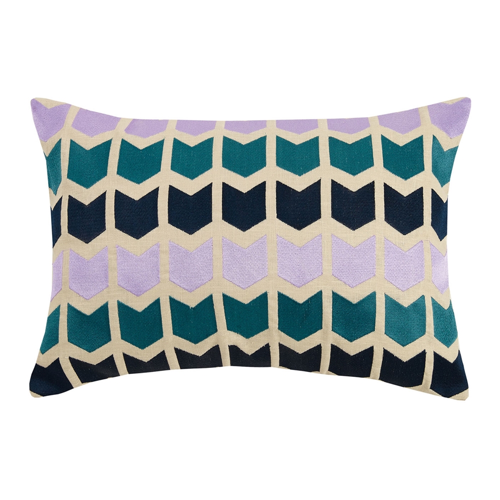 on Point Embroidered Decorative Pillow, Purple