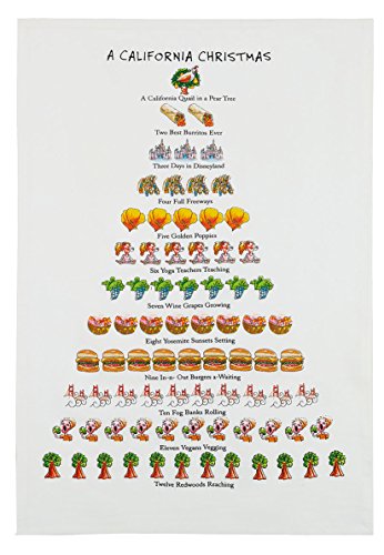 18 x 26 in. A California Christmas Kitchen Towel, Multi Color