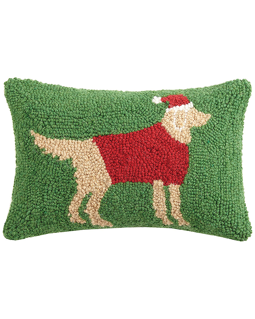 Christmas Golden Retriever Wool-Blend Decorative Pillow