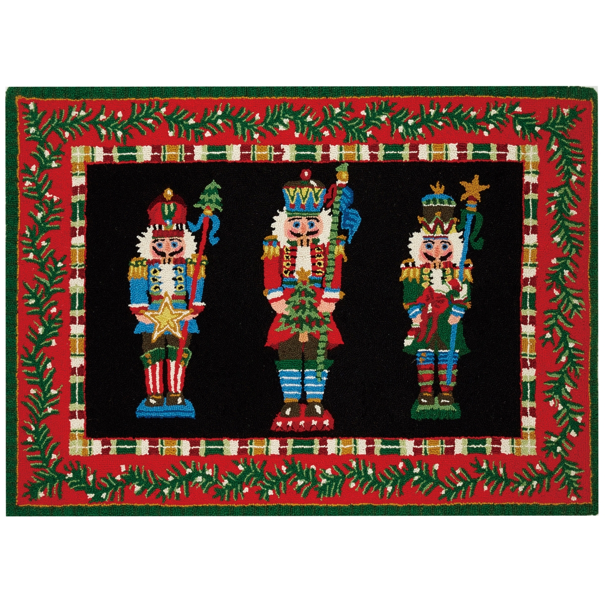 34 x 47 in. Nutcracker Pageantry Christmas Hook Rectangle Area Rug