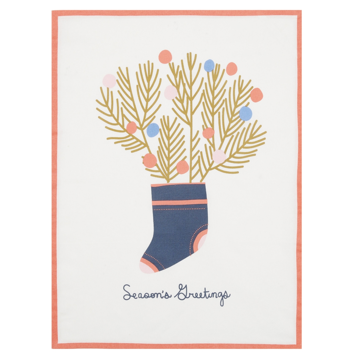 Picture of Peking Handicraft 04EO112BC 18 x 25 in. Festive Forage Seasons Greetings Kitchen Towel 