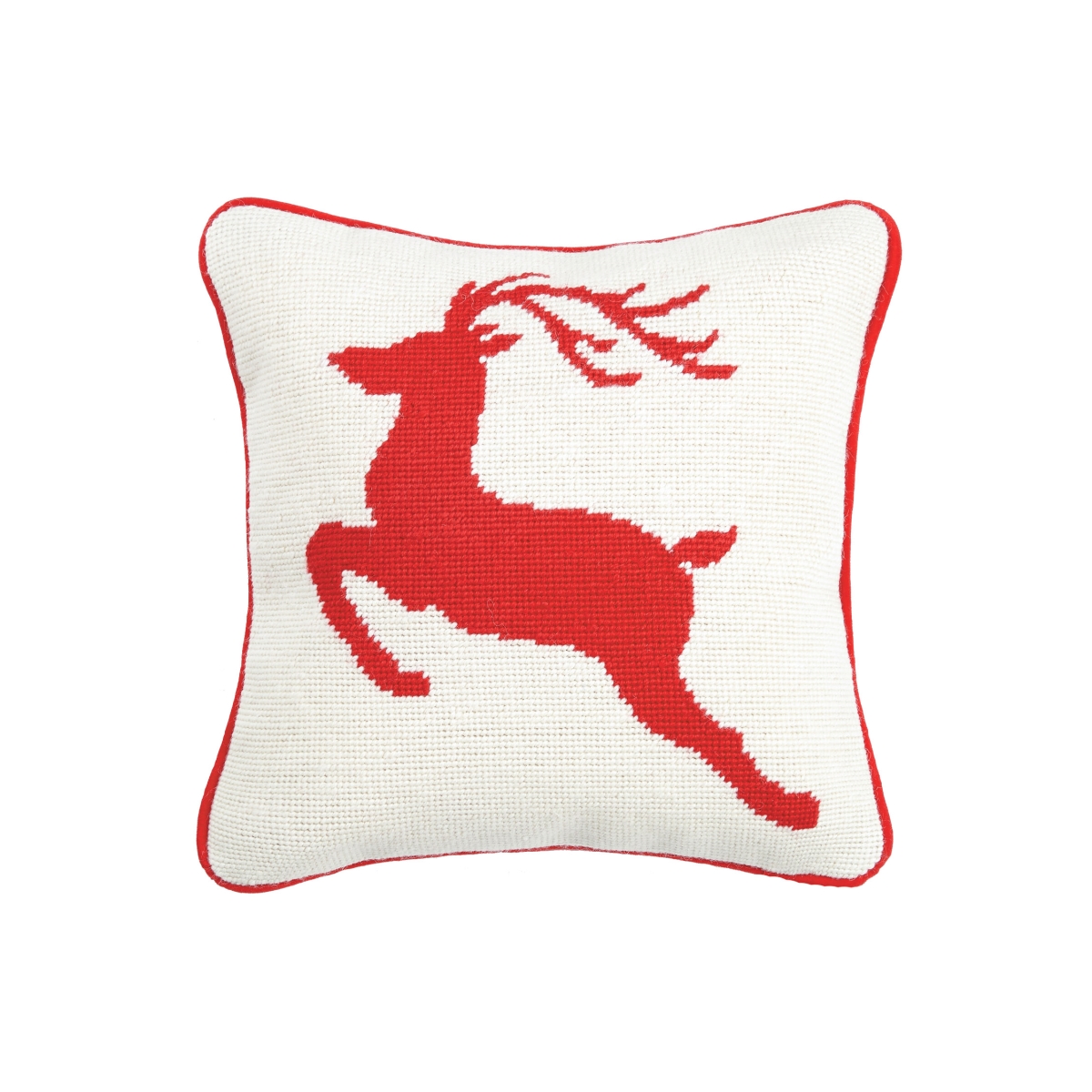 12 x 12 in. Reindeer Needlepoint Pillow