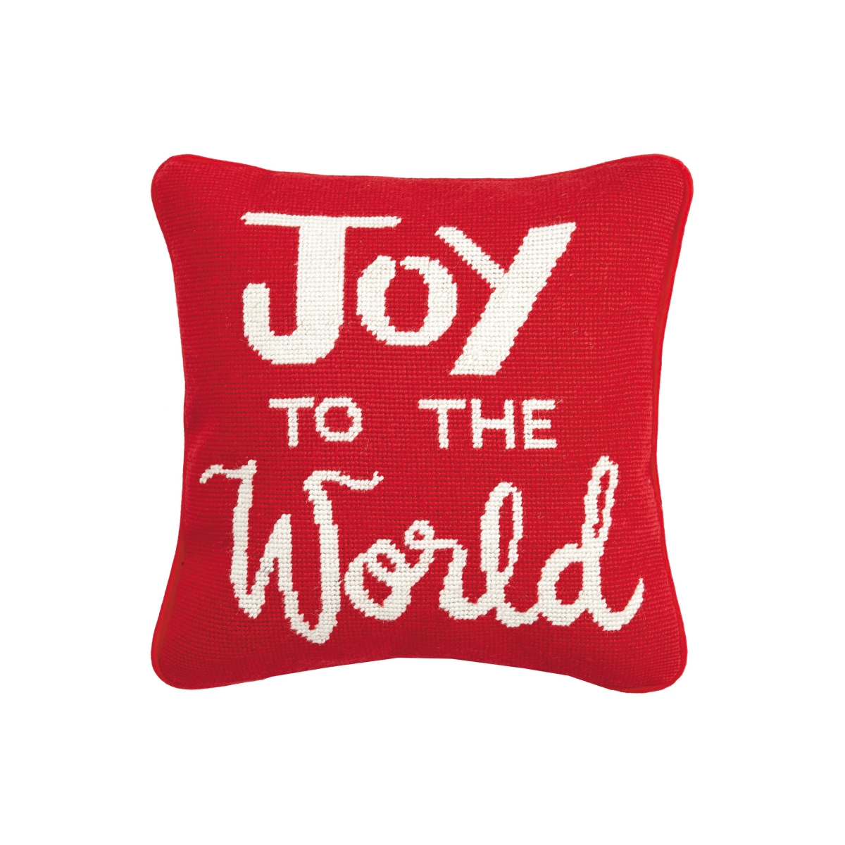 12 x 12 in. Joy to The World Needlepoint Pillow