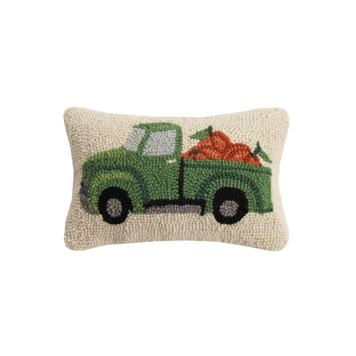 Picture of Peking Handicraft 31SJM6766C12OB 8 x 12 in. Pumpkins Poly Filled Hook Pillow with Fall Truck - Pack of 2