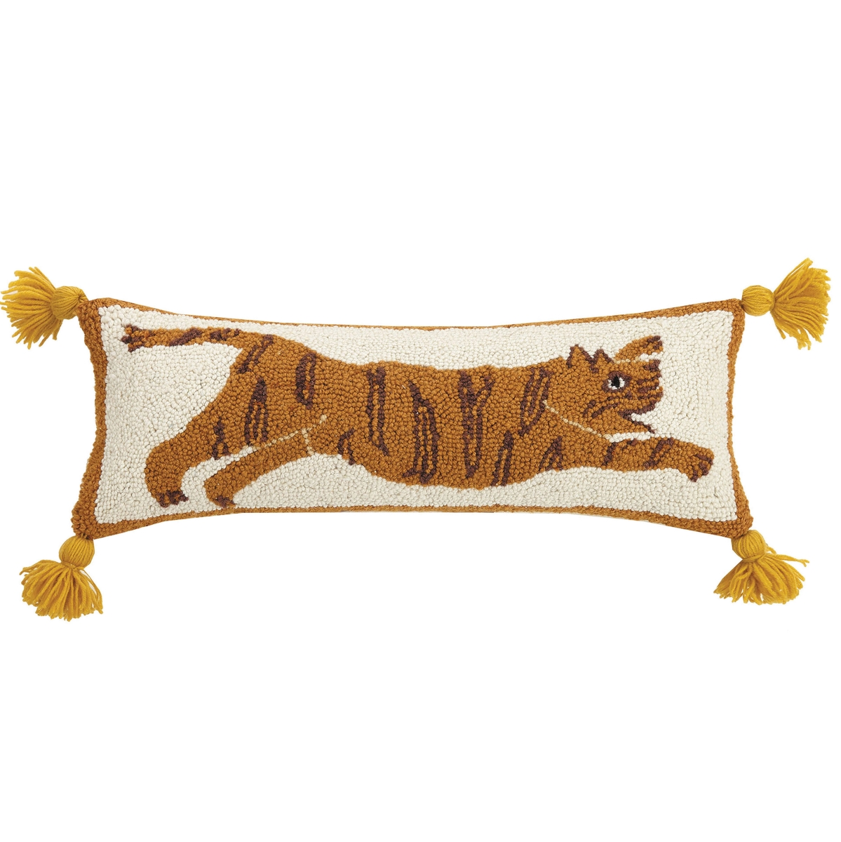 8 x 22 in. Tiger with Tassels Hook Pillow