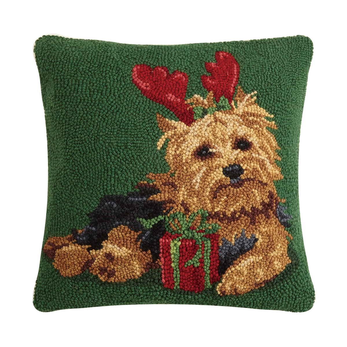 16 x 16 in. Christmas Yorkshire Terrier Hook Pillow