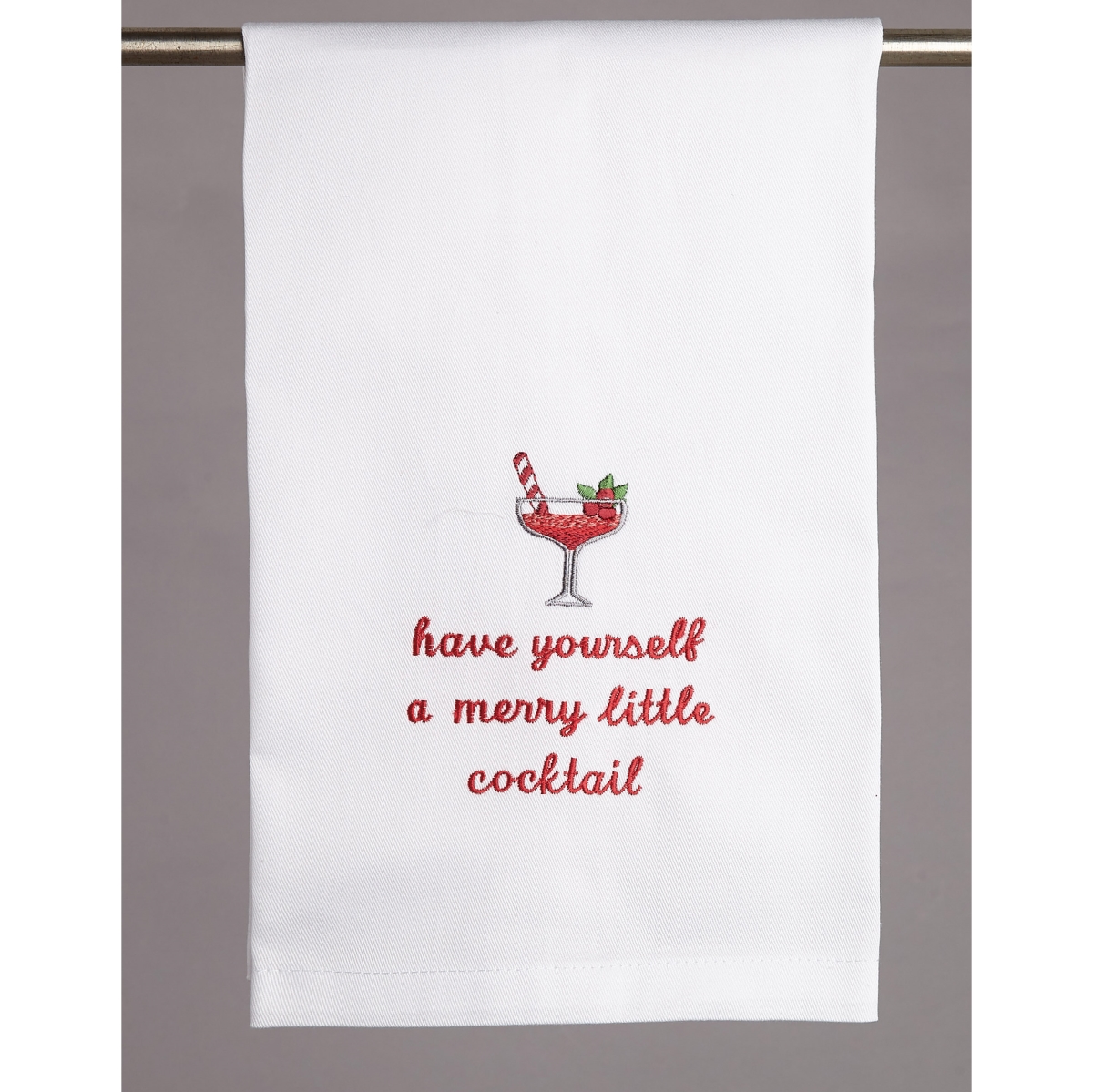 Picture of Peking Handicraft 04JES965WC 16 x 25 in. Merry Little Cocktail Cotton Embroidery Kitchen Towel