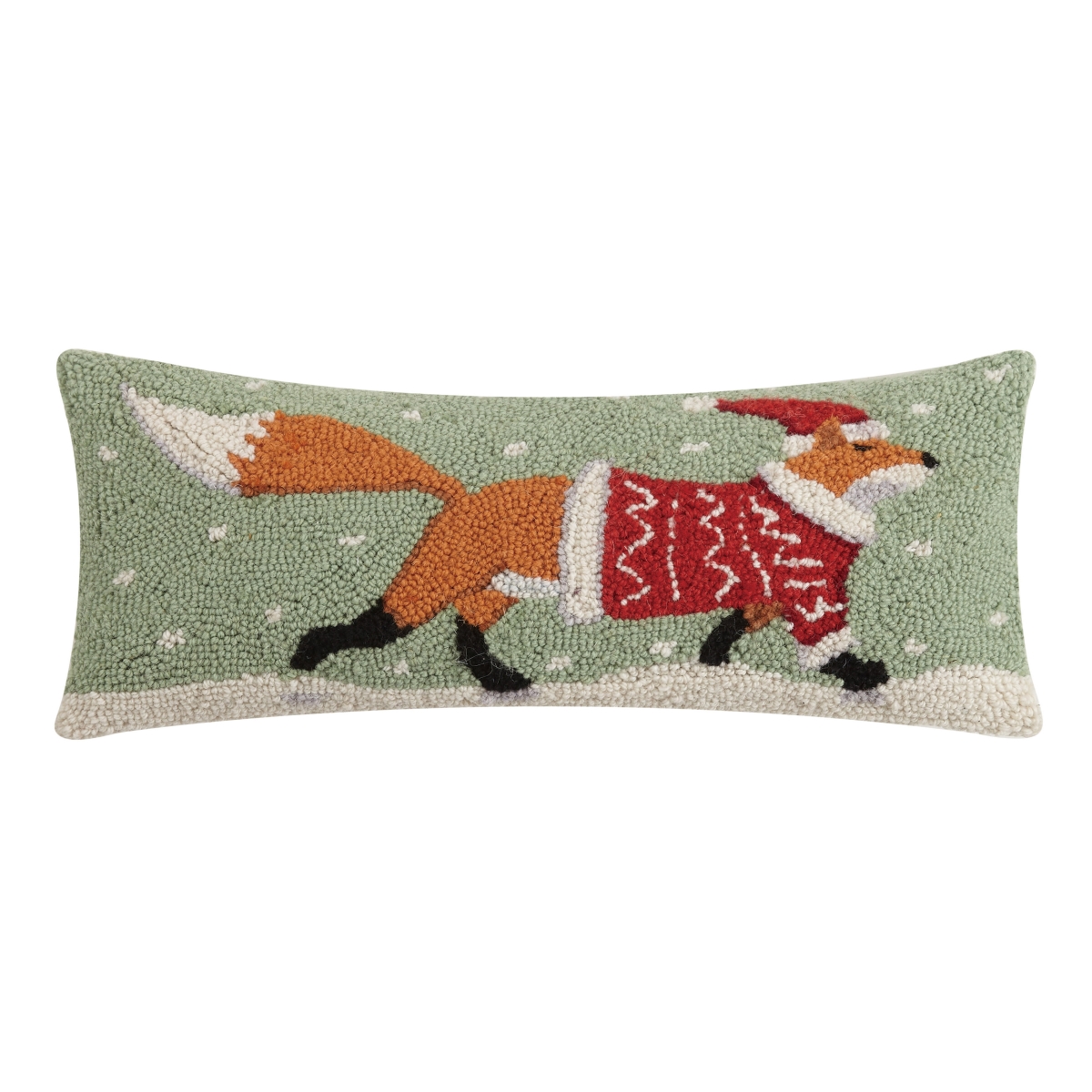 8 x 20 in. Christmas Fox Poly Filled Hook Pillow