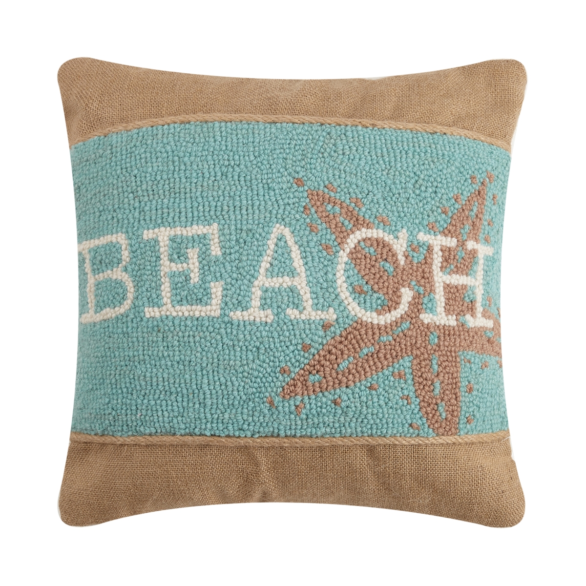 30JES1450C16SQ 16 x 16 in. Beach Burlap HP & PDF Pillow