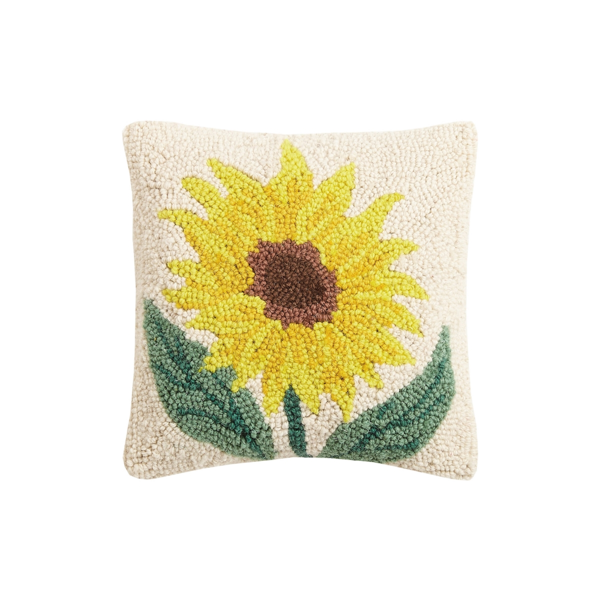 Picture of Peking Handicraft 30JES1577C10SQ 10 x 10 in. Sunflower Poly Filled Hook Pillow - Pack of 2