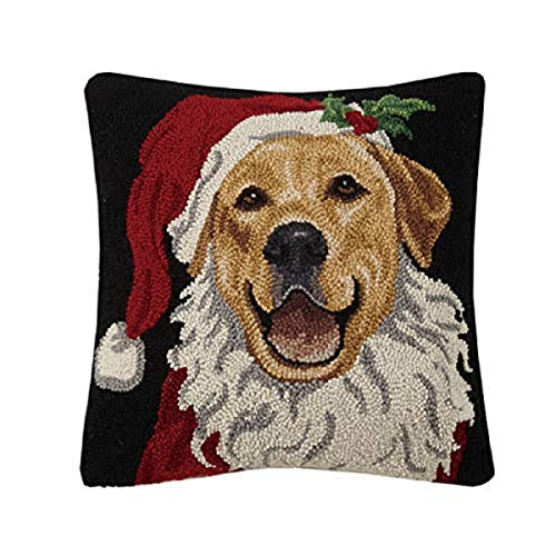 18 x 18 in. Holiday Retriever Hook Pillow, Multi Colored