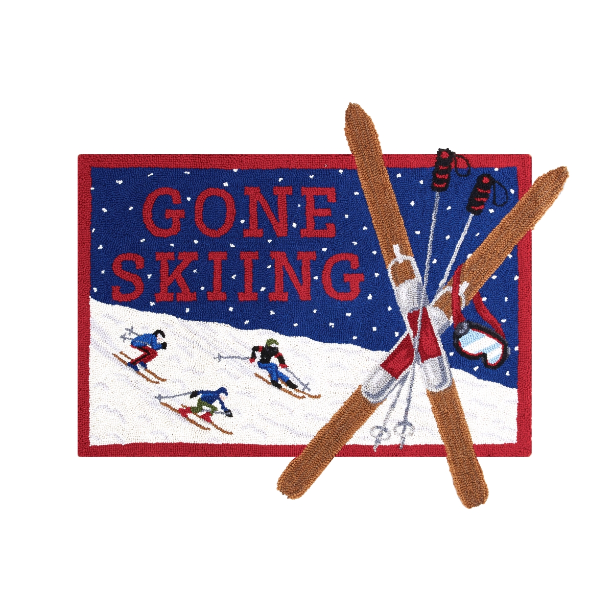 30 x 36 in. Gone Skiing Hook Rug