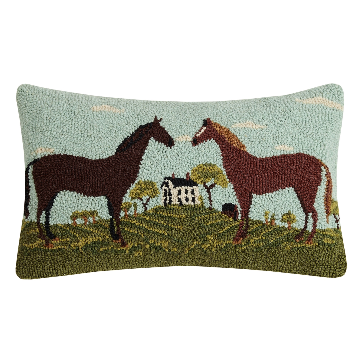 30WK94C20OB 12 x 20 in. Black Horse & Brown Horse Hook Poly-Filled Poly-Filled Pillow
