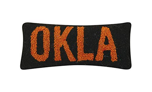 30TG494C05OB 12 x 5 in. Okla Hook Pillow, Black & Orange